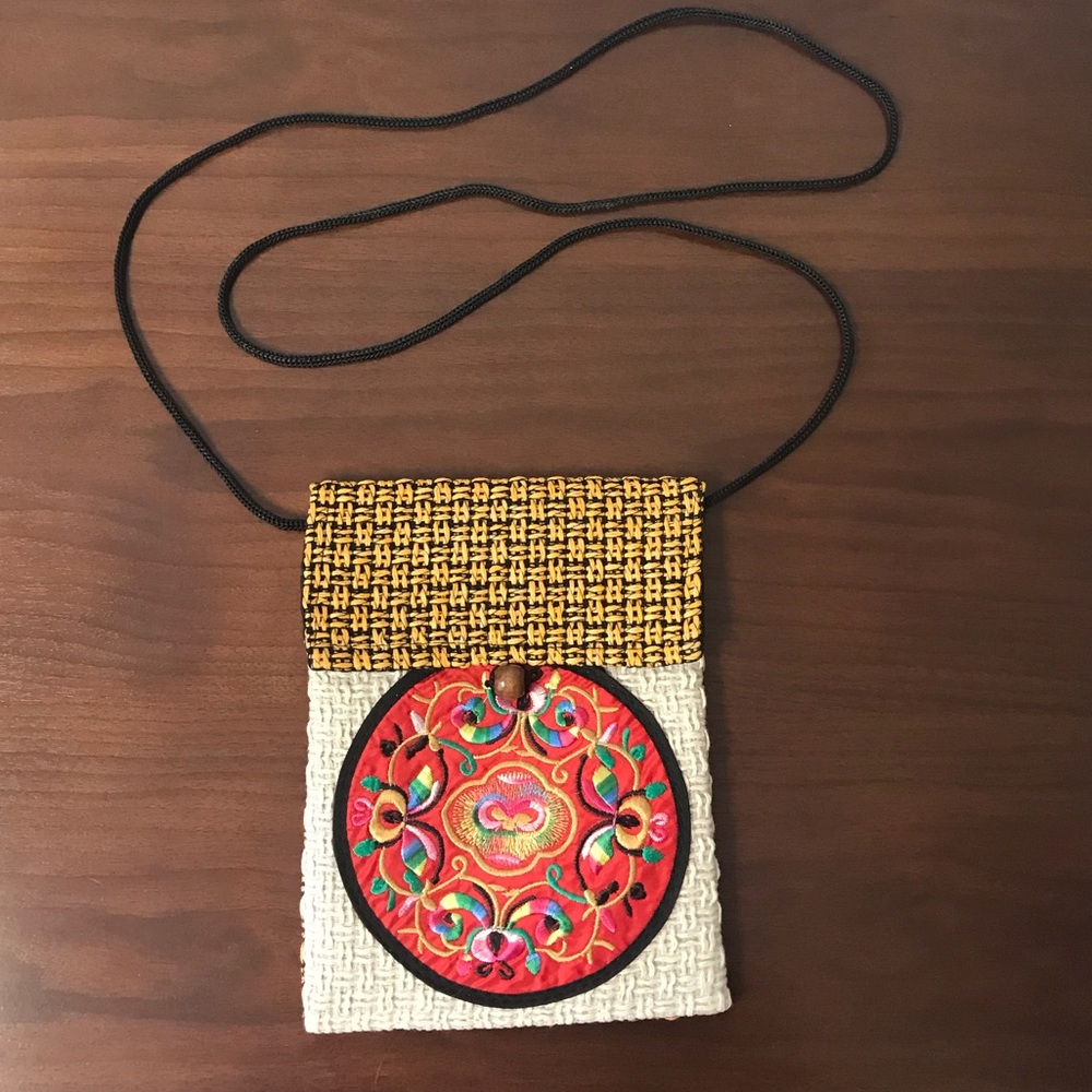 Embroidered crossbody bag
